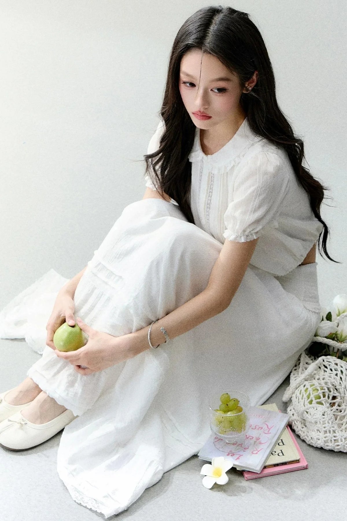 White Moonlight Lace Blouse Set-Up