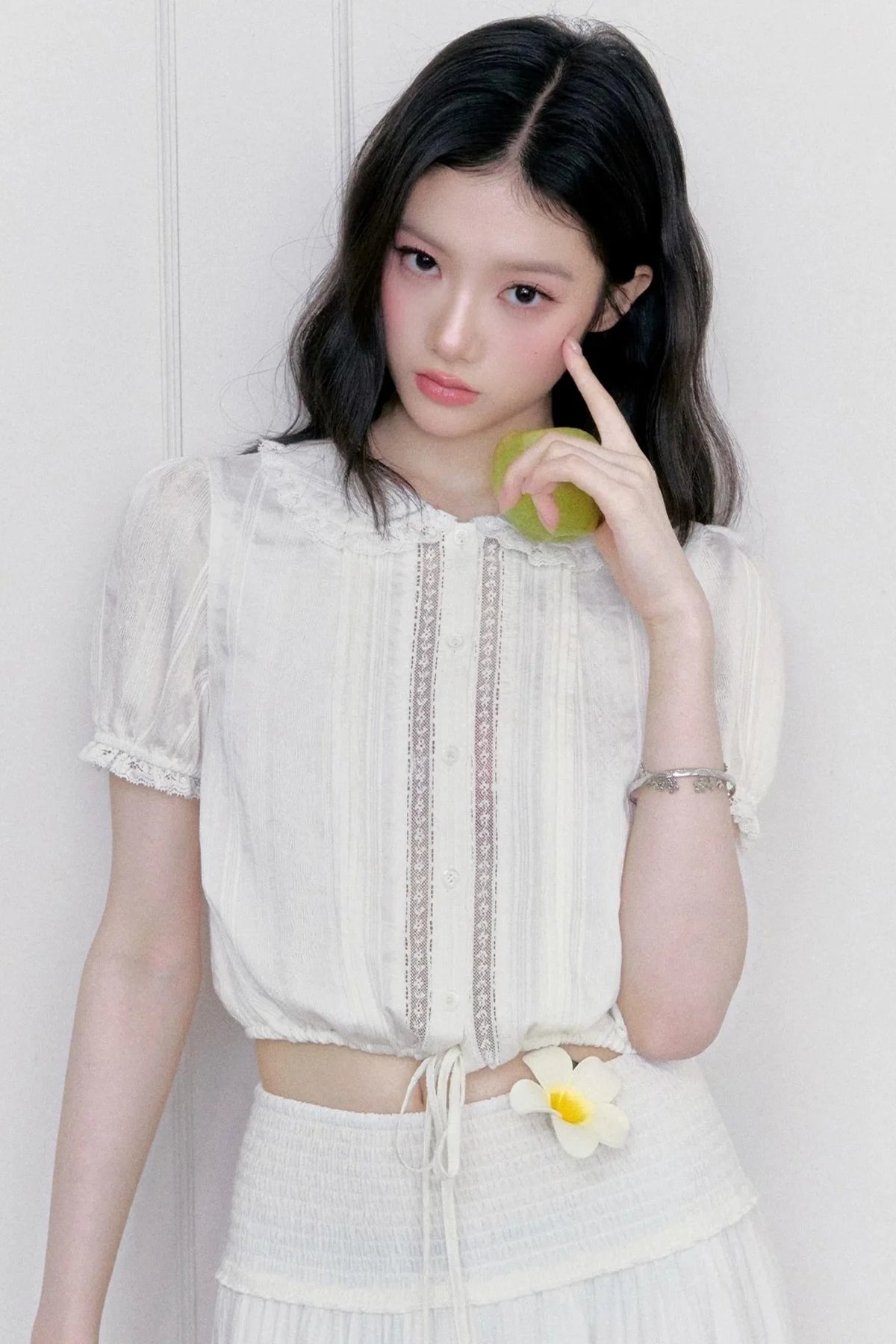 White Moonlight Lace Blouse Set-Up