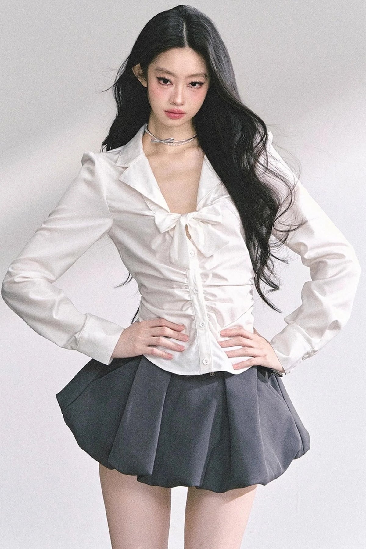 White Moonlight V-Neck Shirt