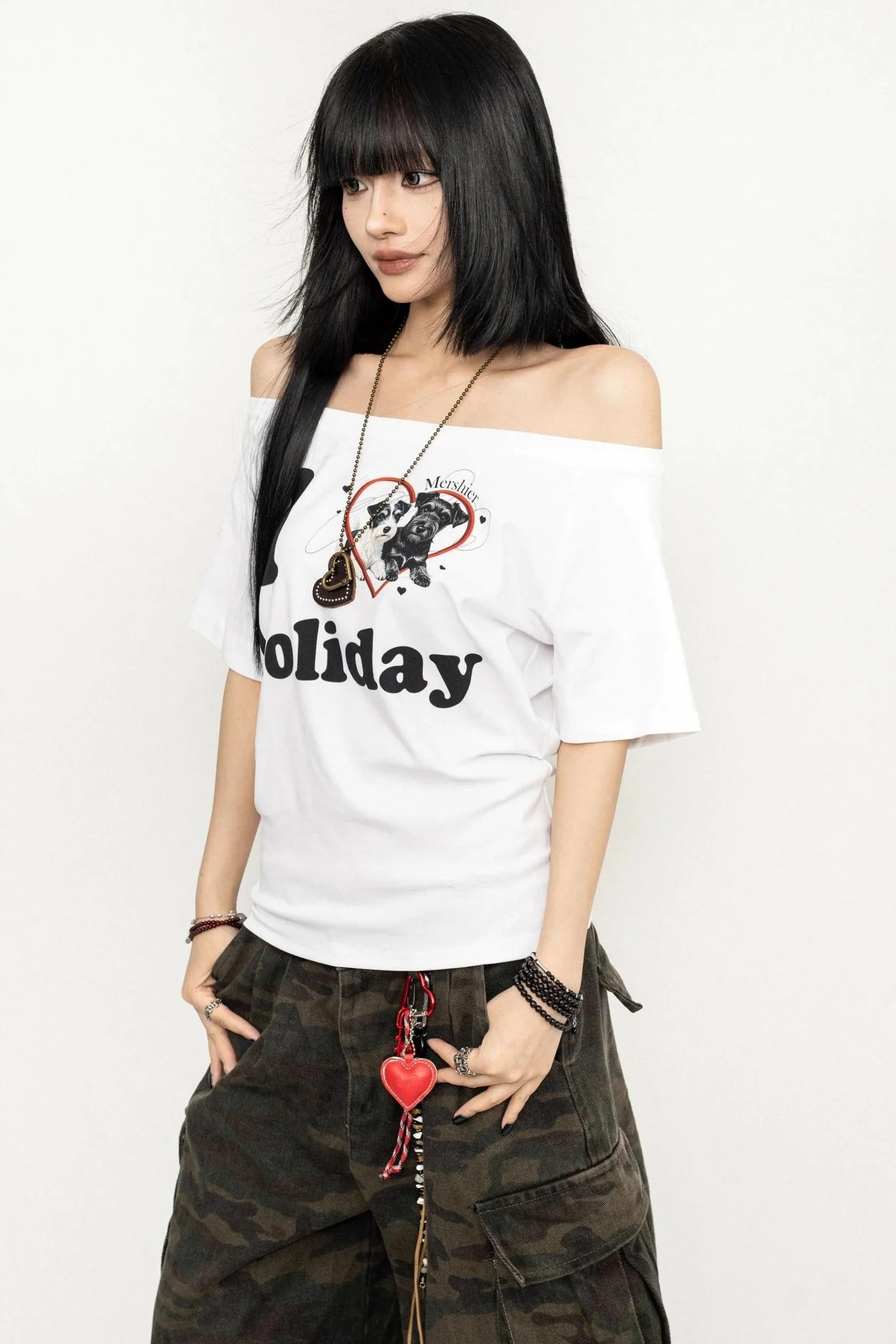 White One-Shoulder Tee
