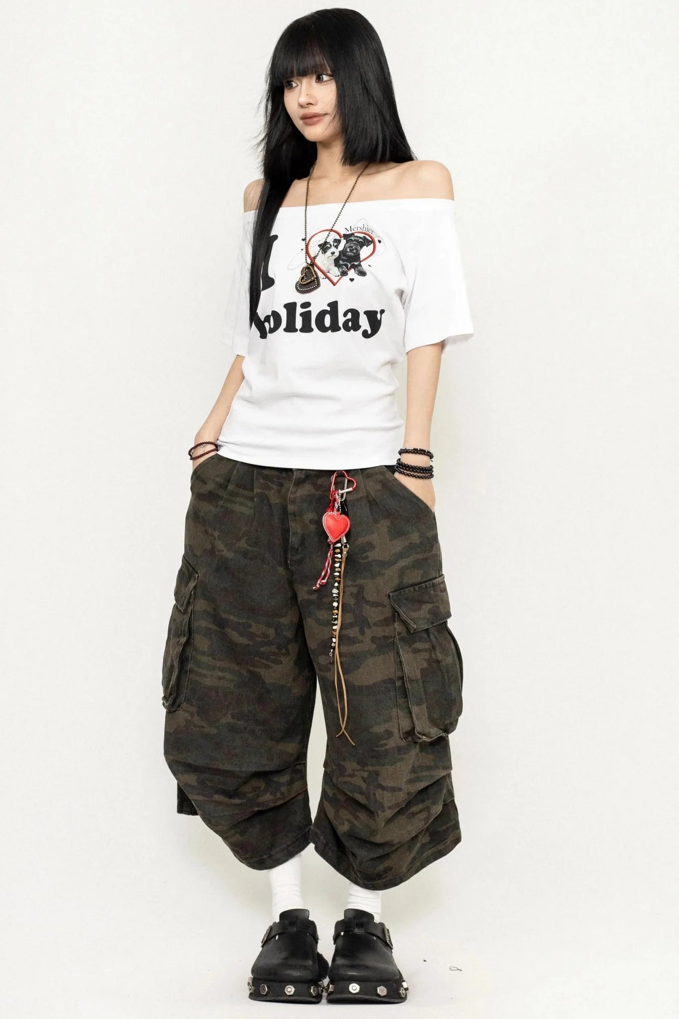 White One-Shoulder Tee