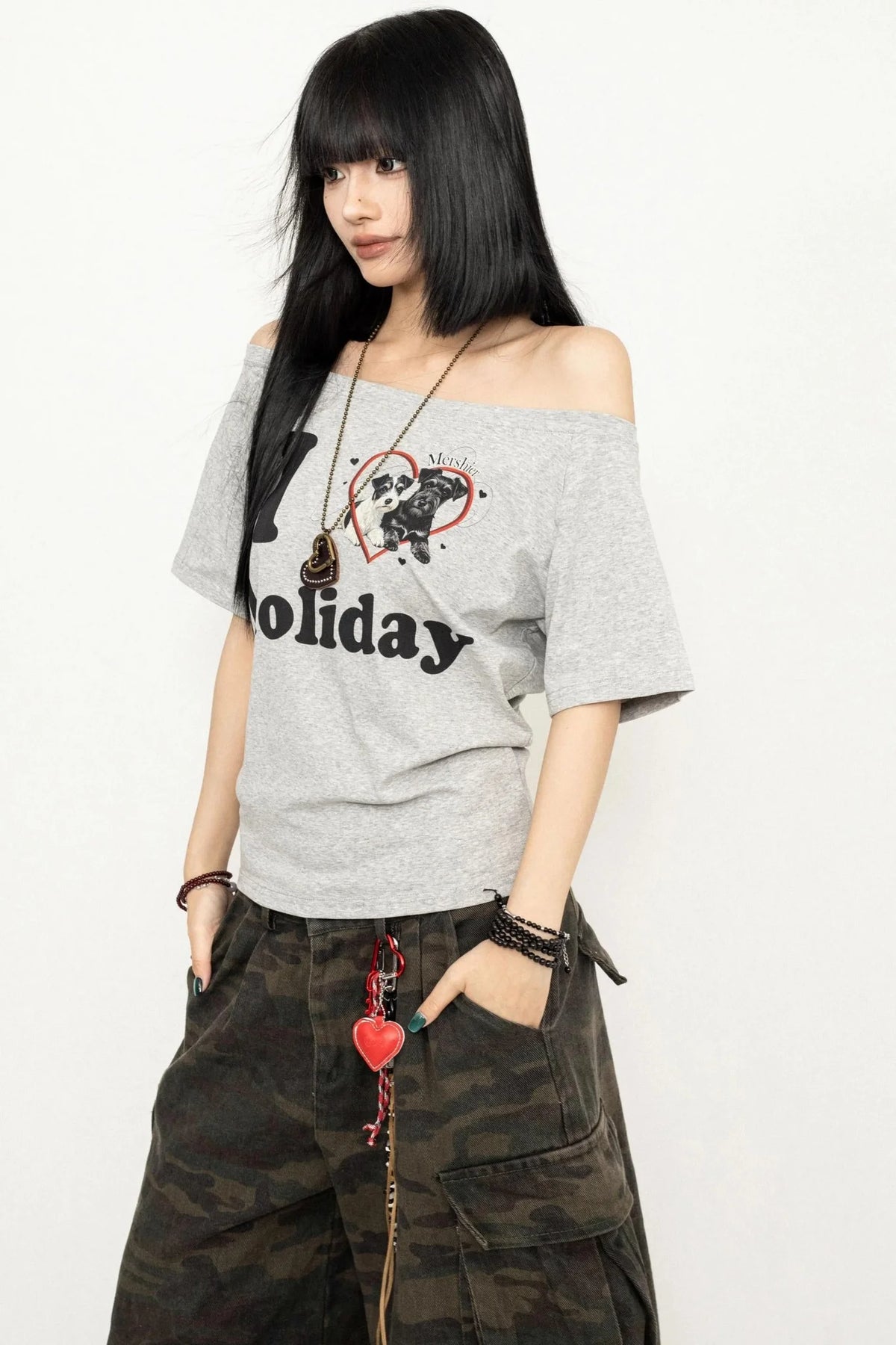 White One-Shoulder Tee