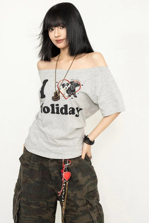 White One-Shoulder Tee
