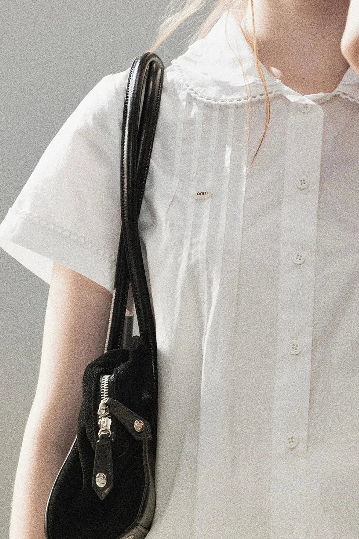 White Pleated Shirt And Skirt Set-Up