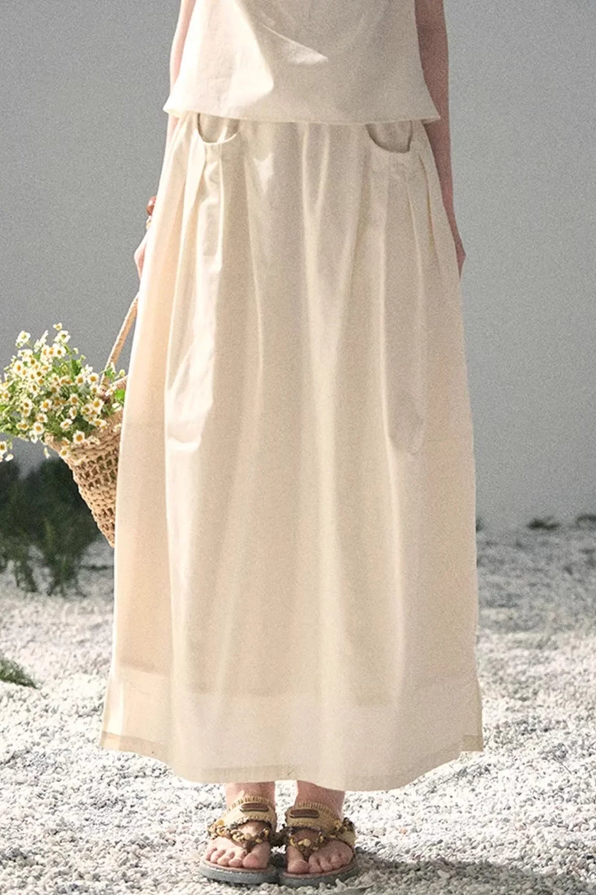 White Pleated Summer Set-Up