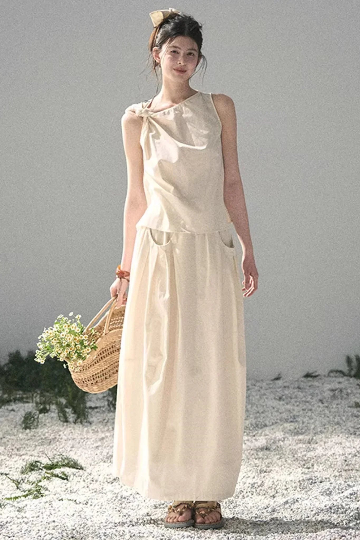 White Pleated Summer Set-Up