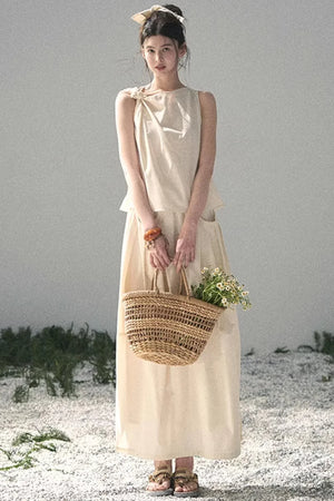 White Pleated Summer Set-Up