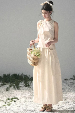 White Pleated Summer Set-Up