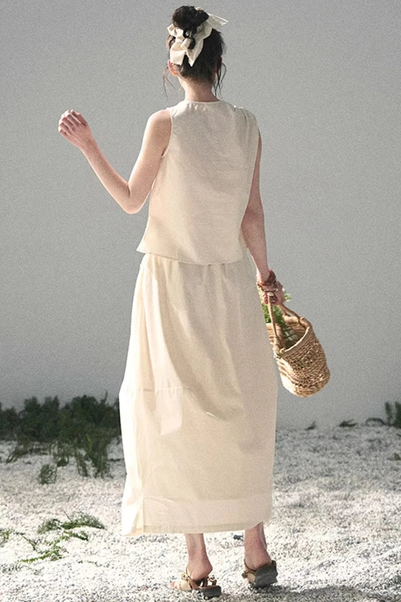 White Pleated Summer Set-Up