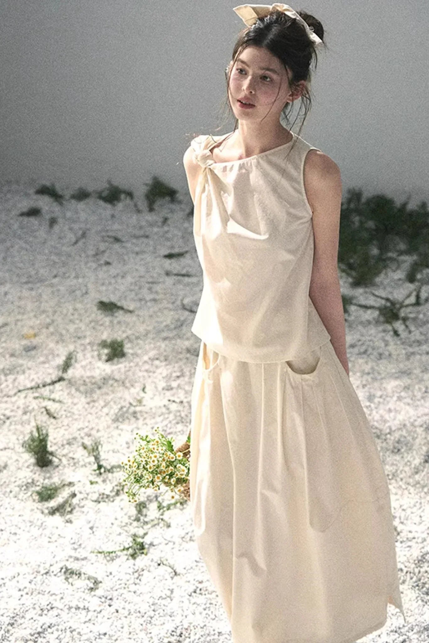 White Pleated Summer Set-Up