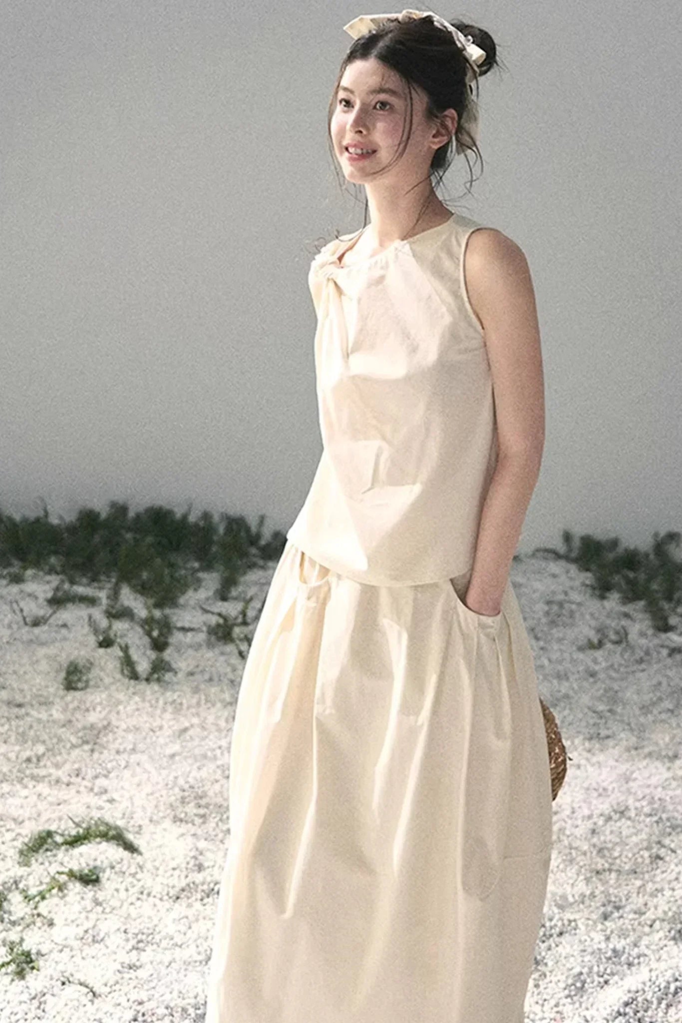 White Pleated Summer Set-Up