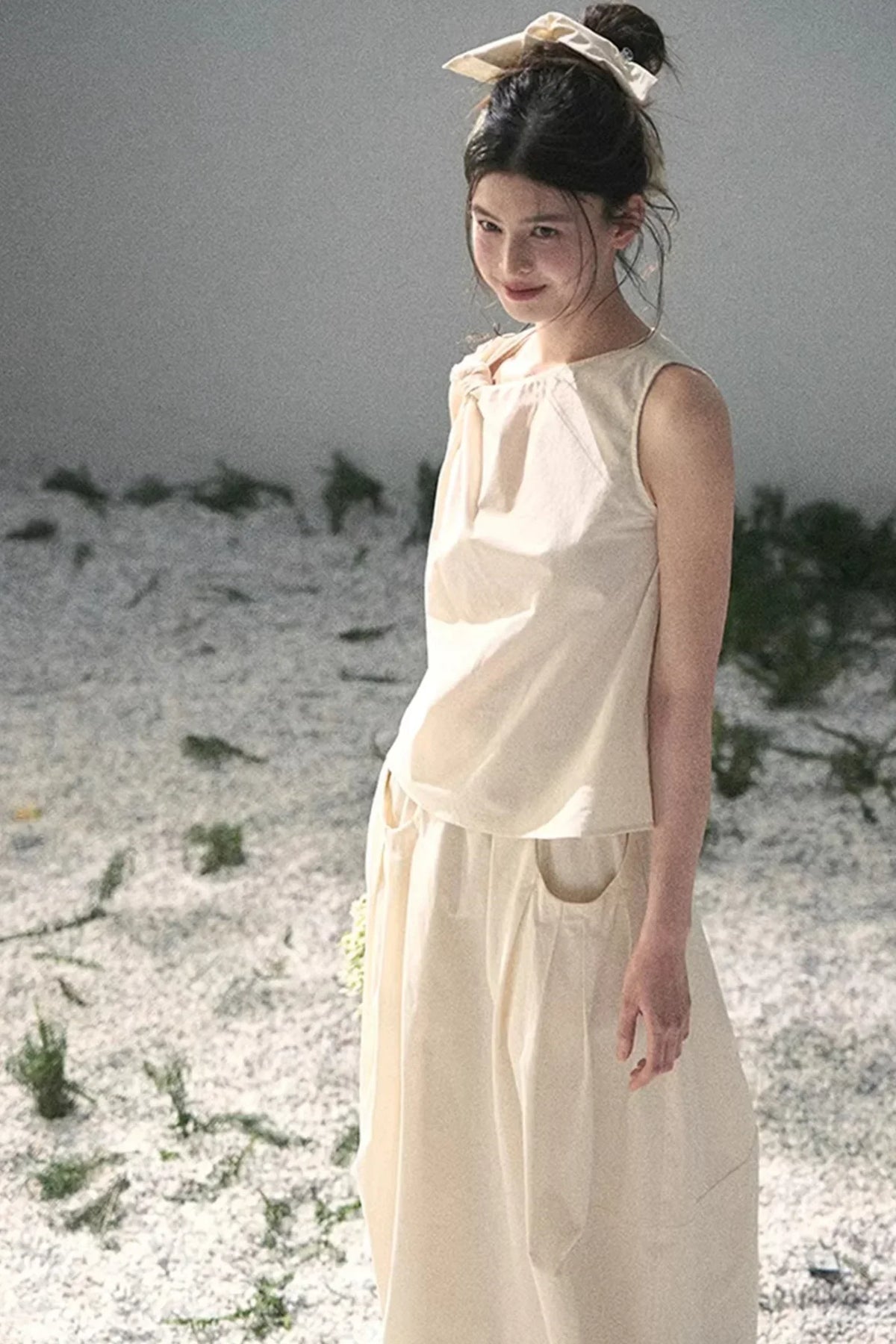 White Pleated Summer Set-Up