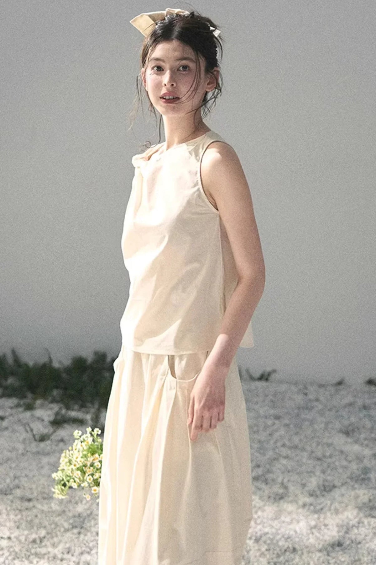 White Pleated Summer Set-Up
