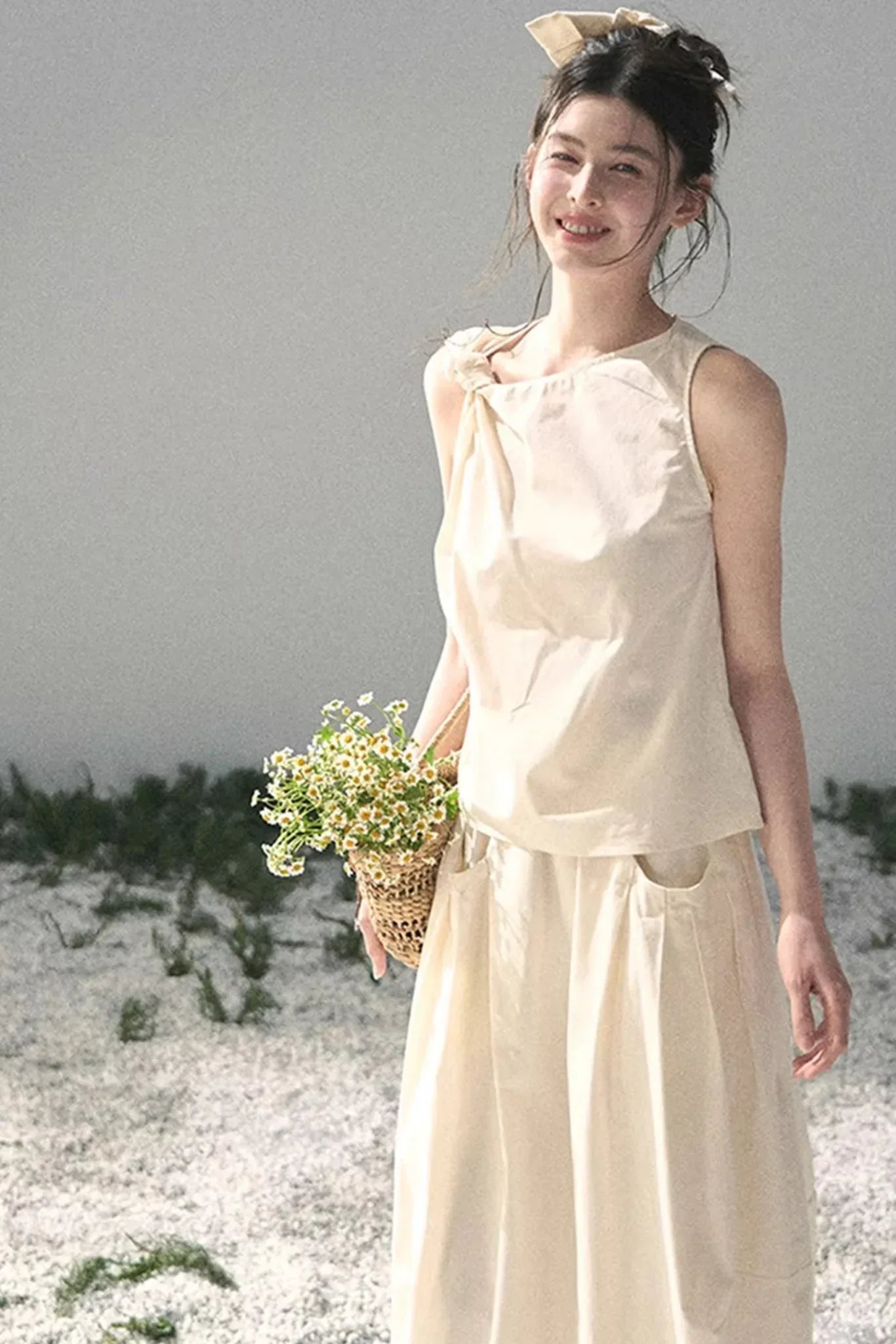 White Pleated Summer Set-Up