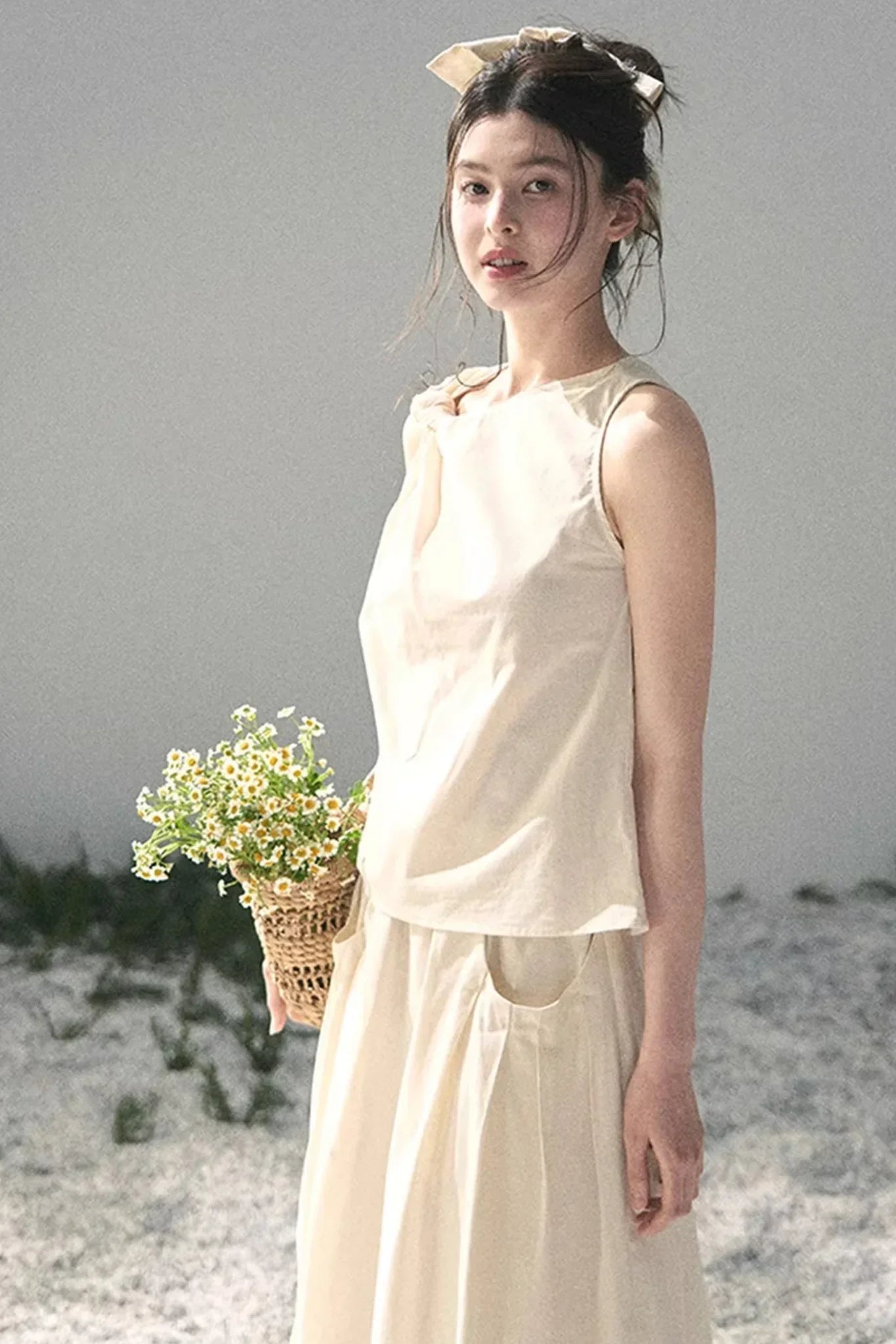 White Pleated Summer Set-Up