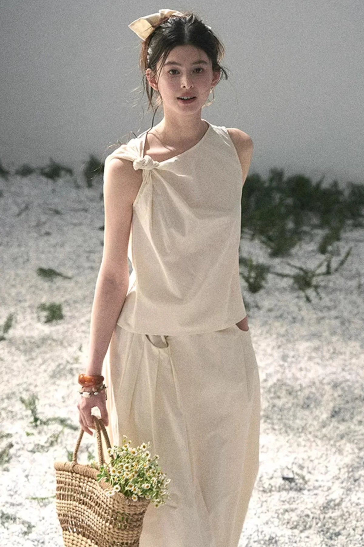 White Pleated Summer Set-Up