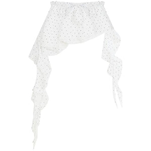 White Polka Dot Irregular Layered-Look Skirt
