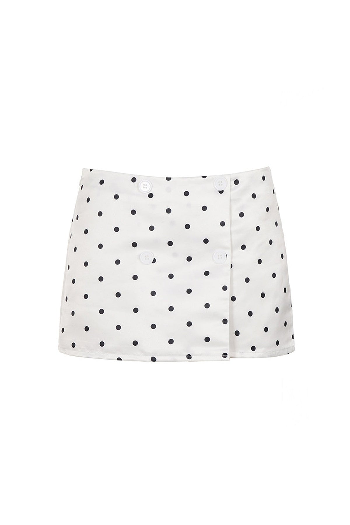 White Polka Dot Mini Skirt