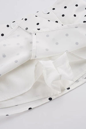 White Polka Dot Mini Skirt