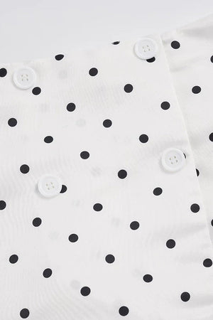 White Polka Dot Mini Skirt