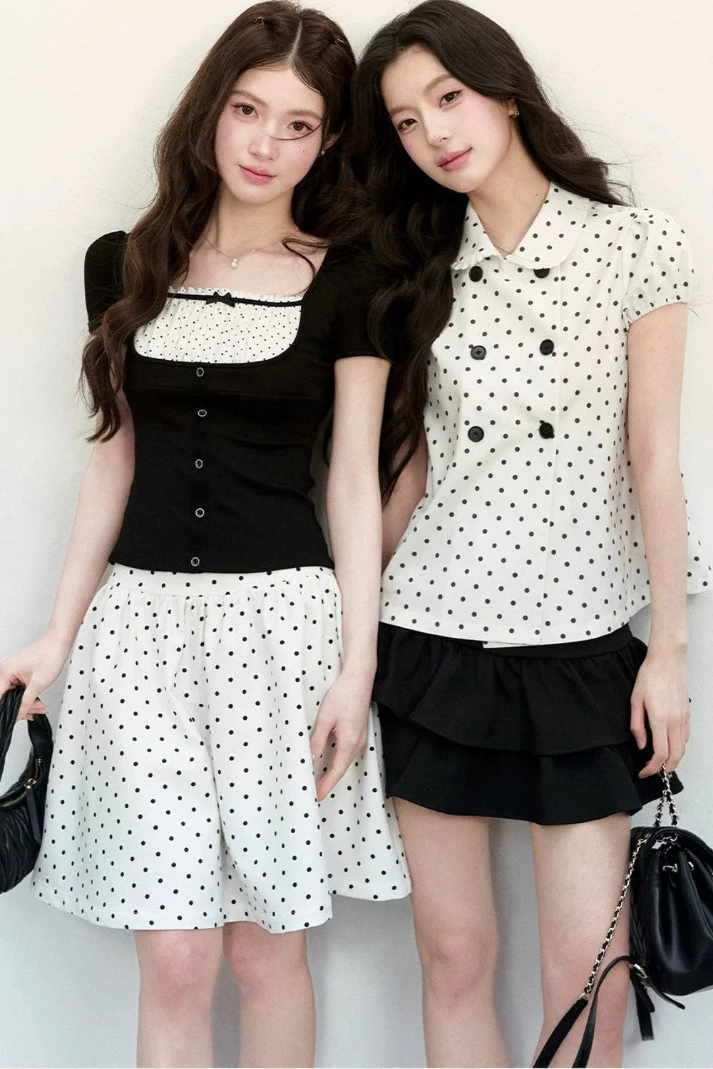 White Polka Dot Short Sleeve Shirt