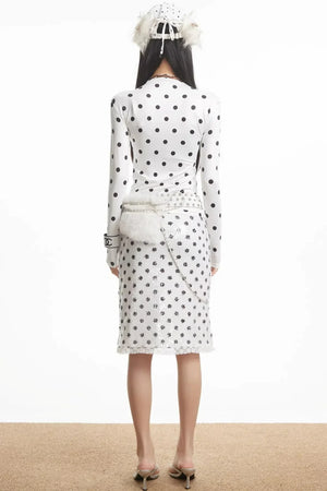 White Polka Dot Top