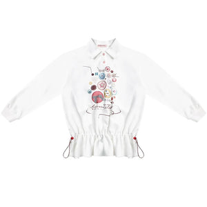 White Polo Collar Retro Dress