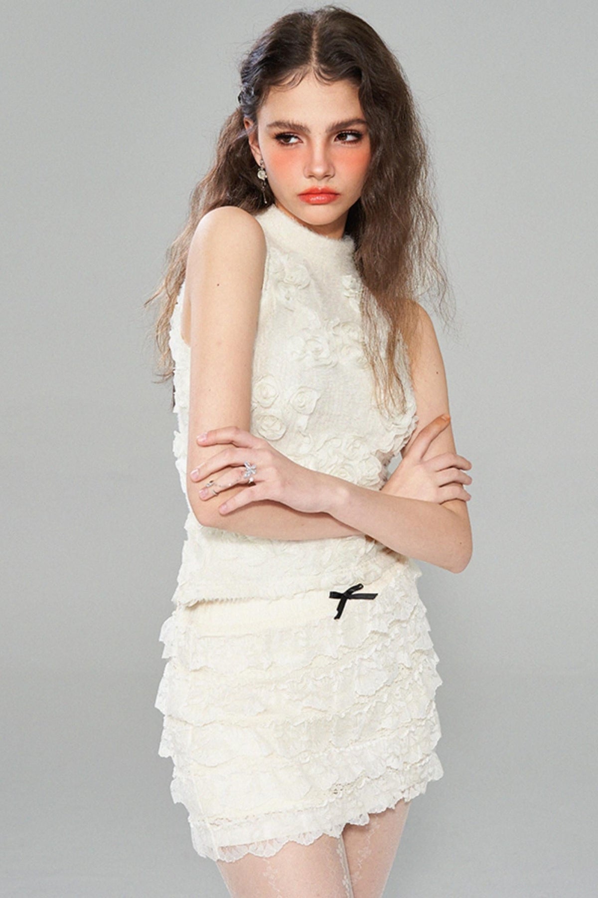 White Rose Slim Top