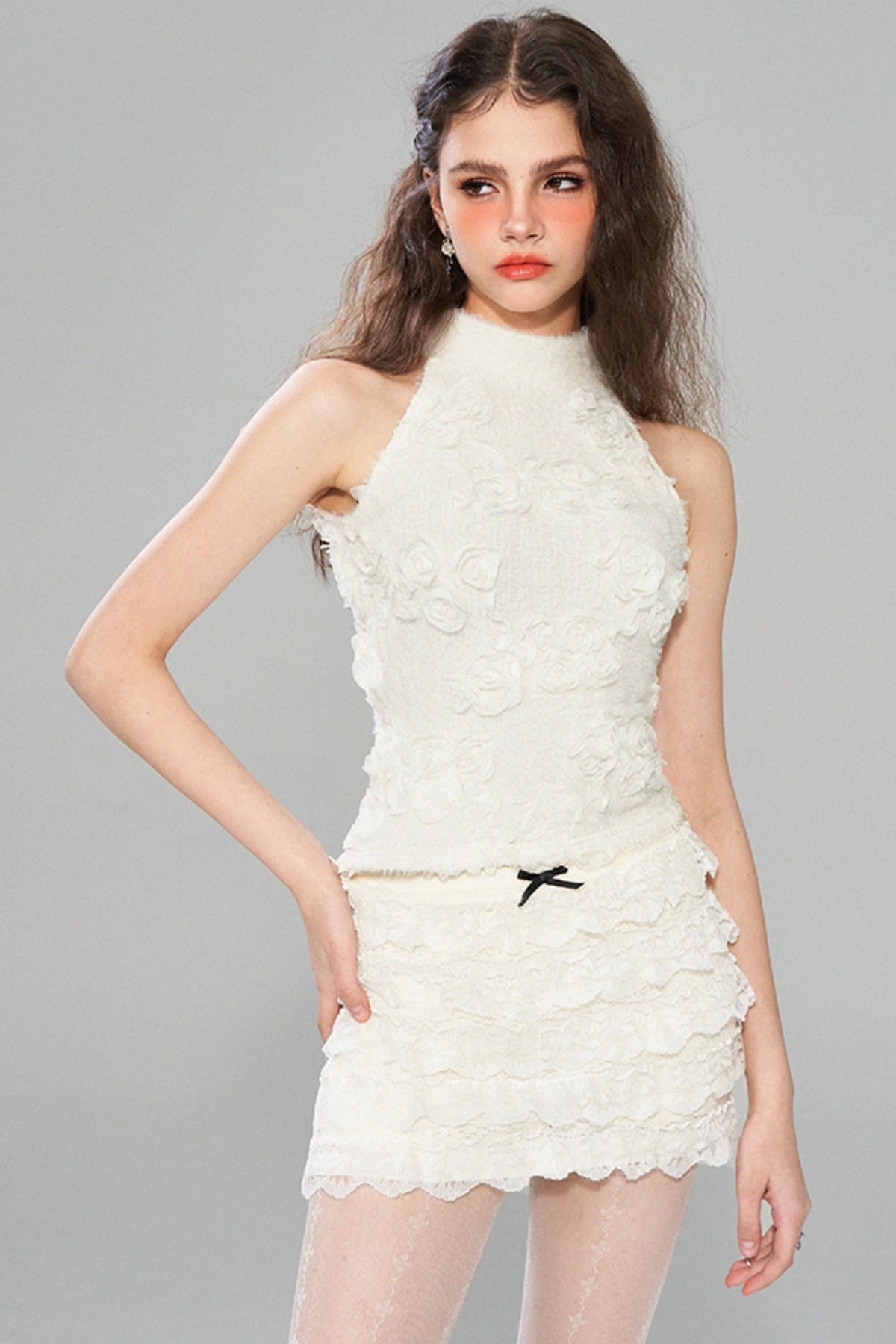White Rose Slim Top