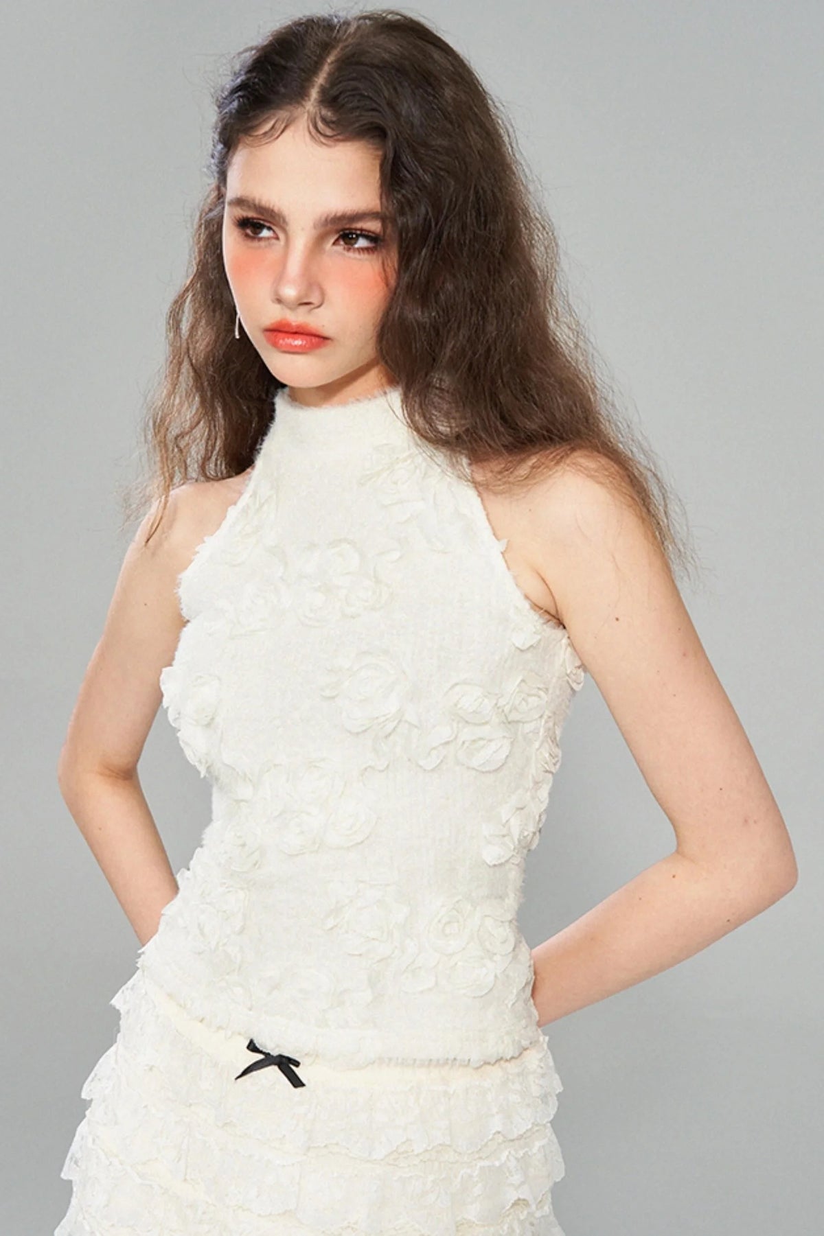 White Rose Slim Top