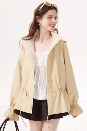 White Ruched Square-Neck Blouse