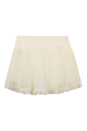 White Ruffle A-Line Skirt