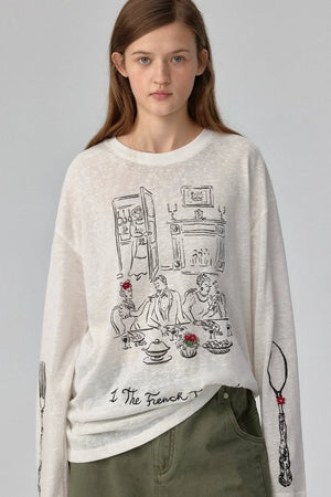 White Snowflake Long Sleeve Tee