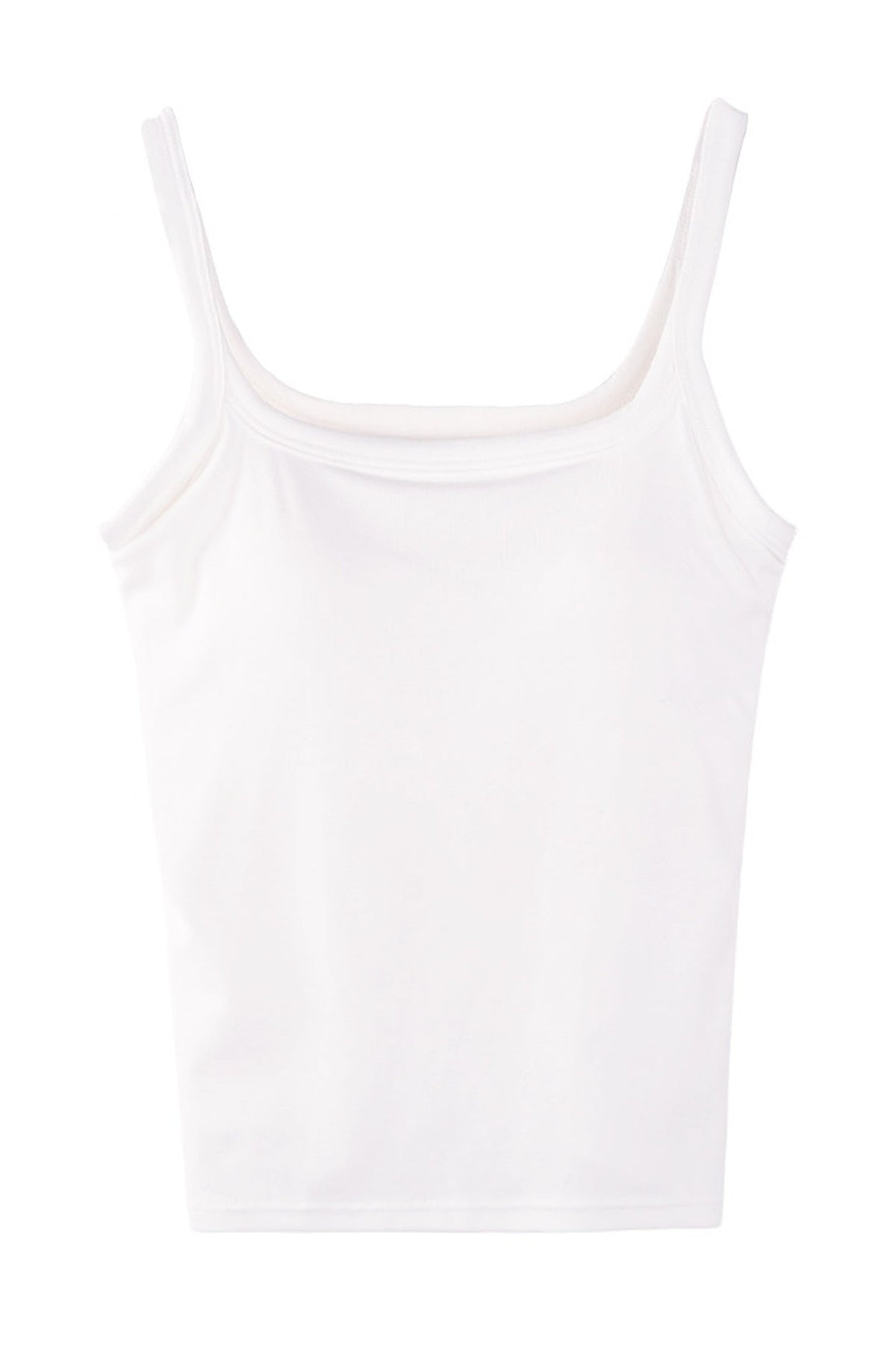 White Square Neck Backless Tank Top