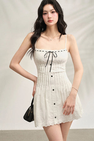 White Strappy Dress & Cardigan Set-Up