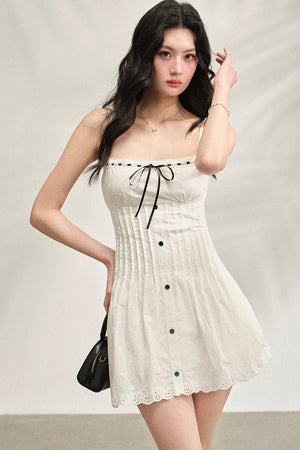 White Strappy Dress & Cardigan Set-Up