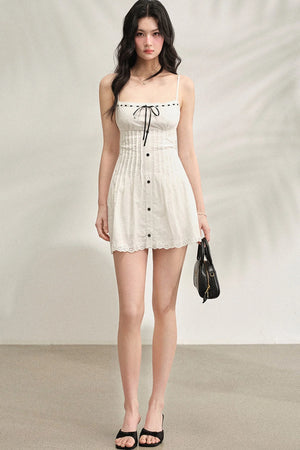White Strappy Dress & Cardigan Set-Up