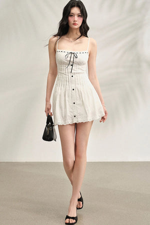 White Strappy Dress & Cardigan Set-Up