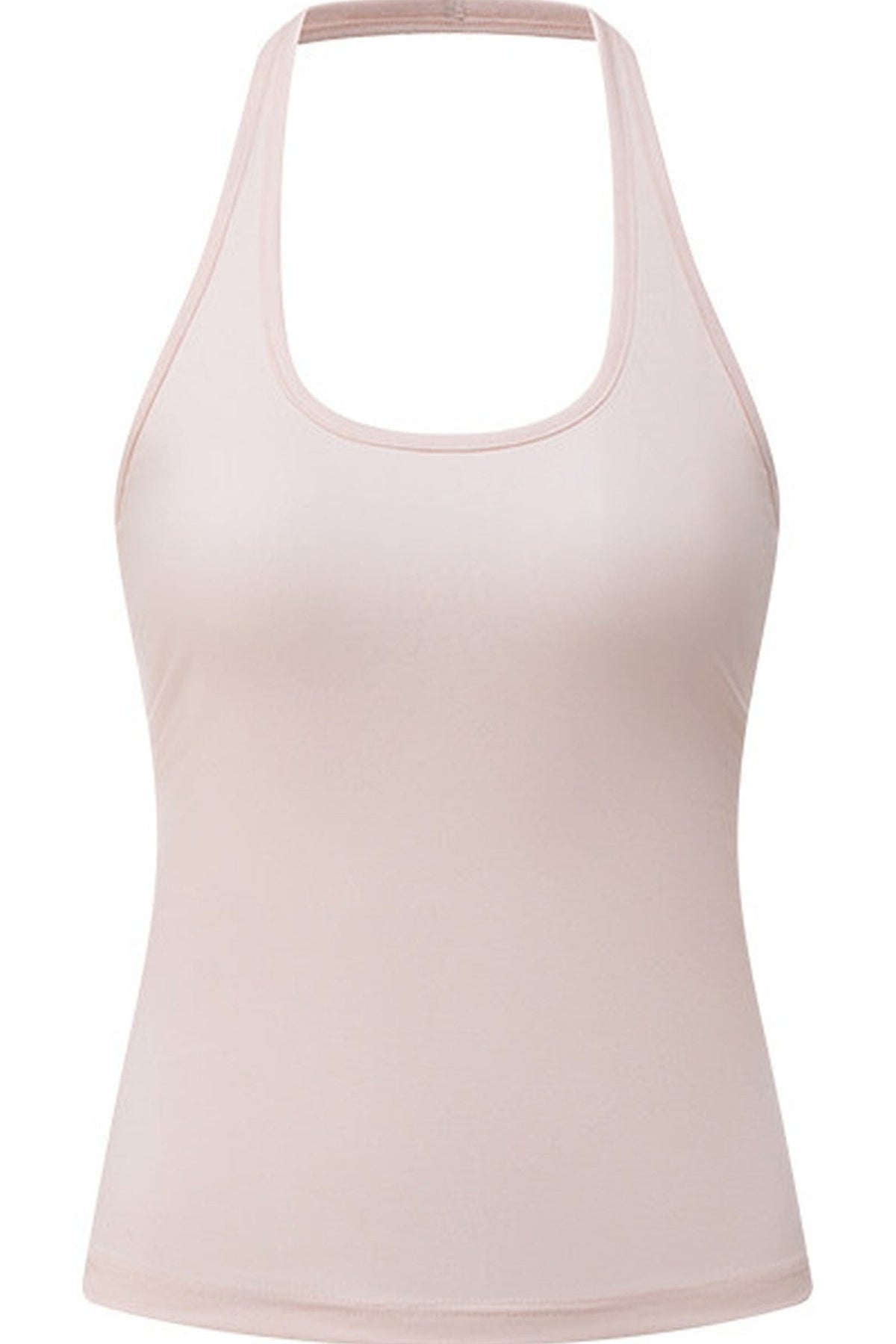 White T-Shirt and Pink Halter Neck Tank Top Set