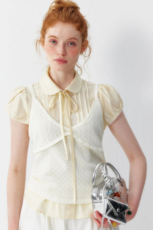 White Tencel Doll Collar Blouse