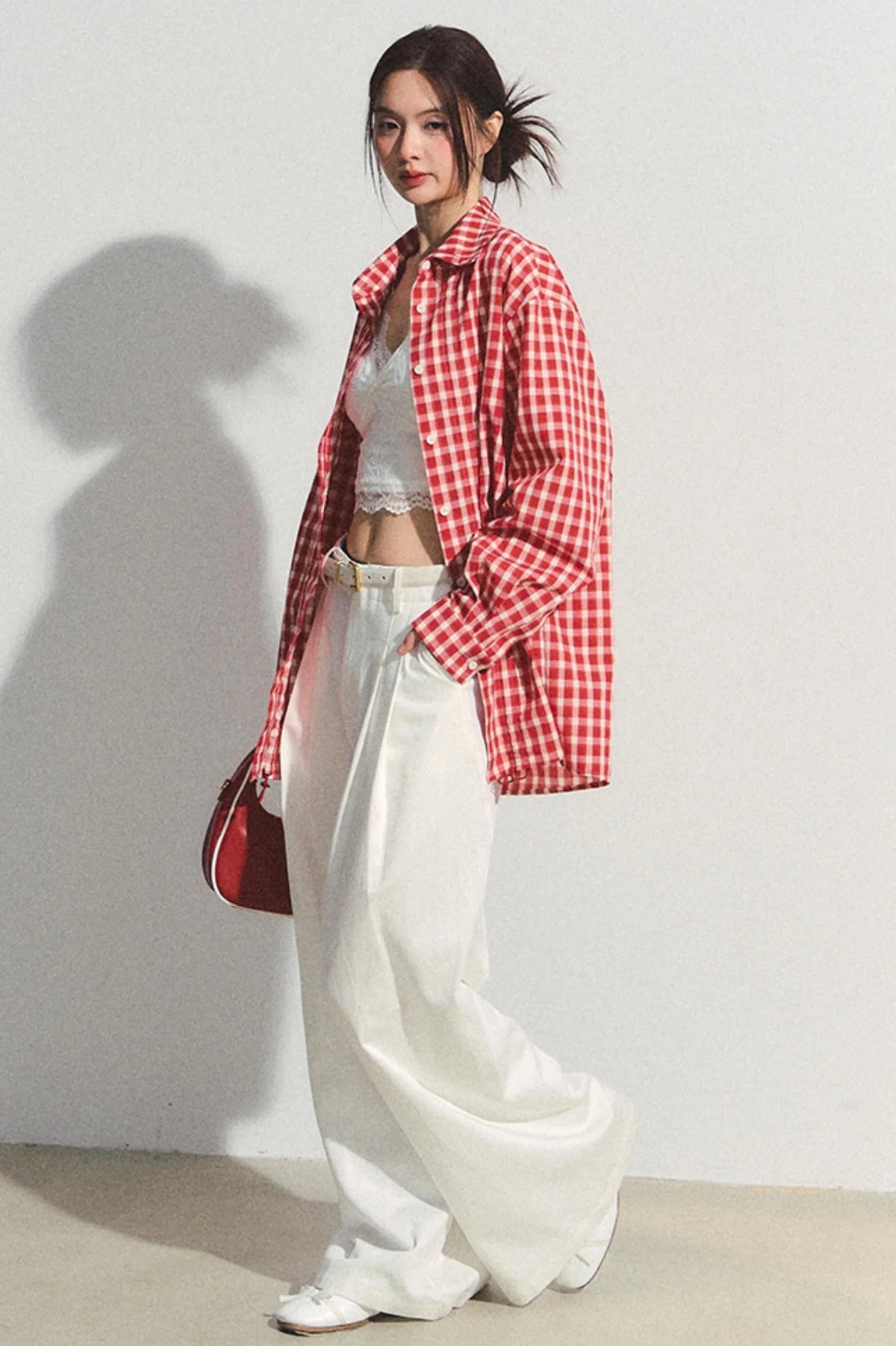 White Tencel Wide-Leg Trousers