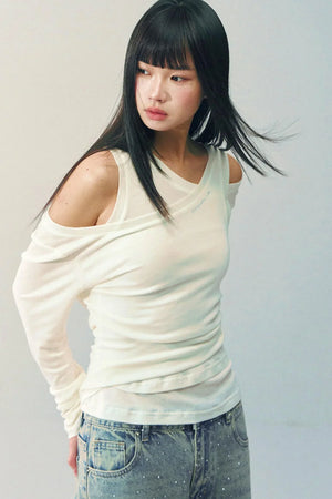 White Tencel Wool Knitwear Set