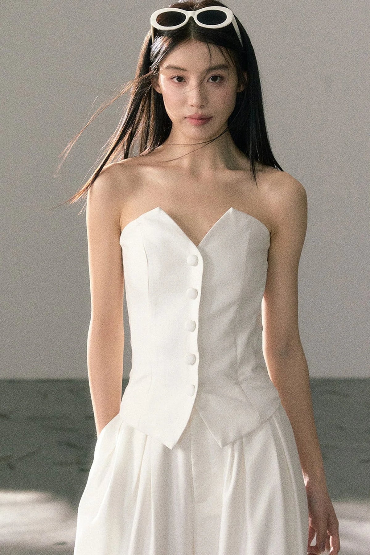 White Tube Top and Pants Set-Up
