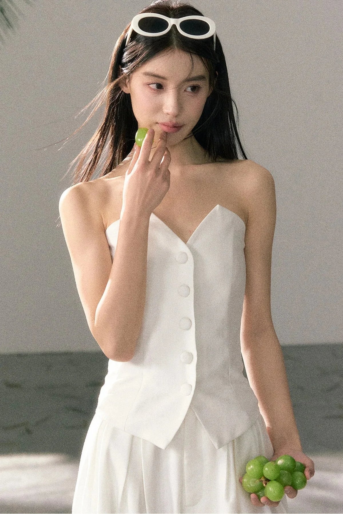 White Tube Top and Pants Set-Up