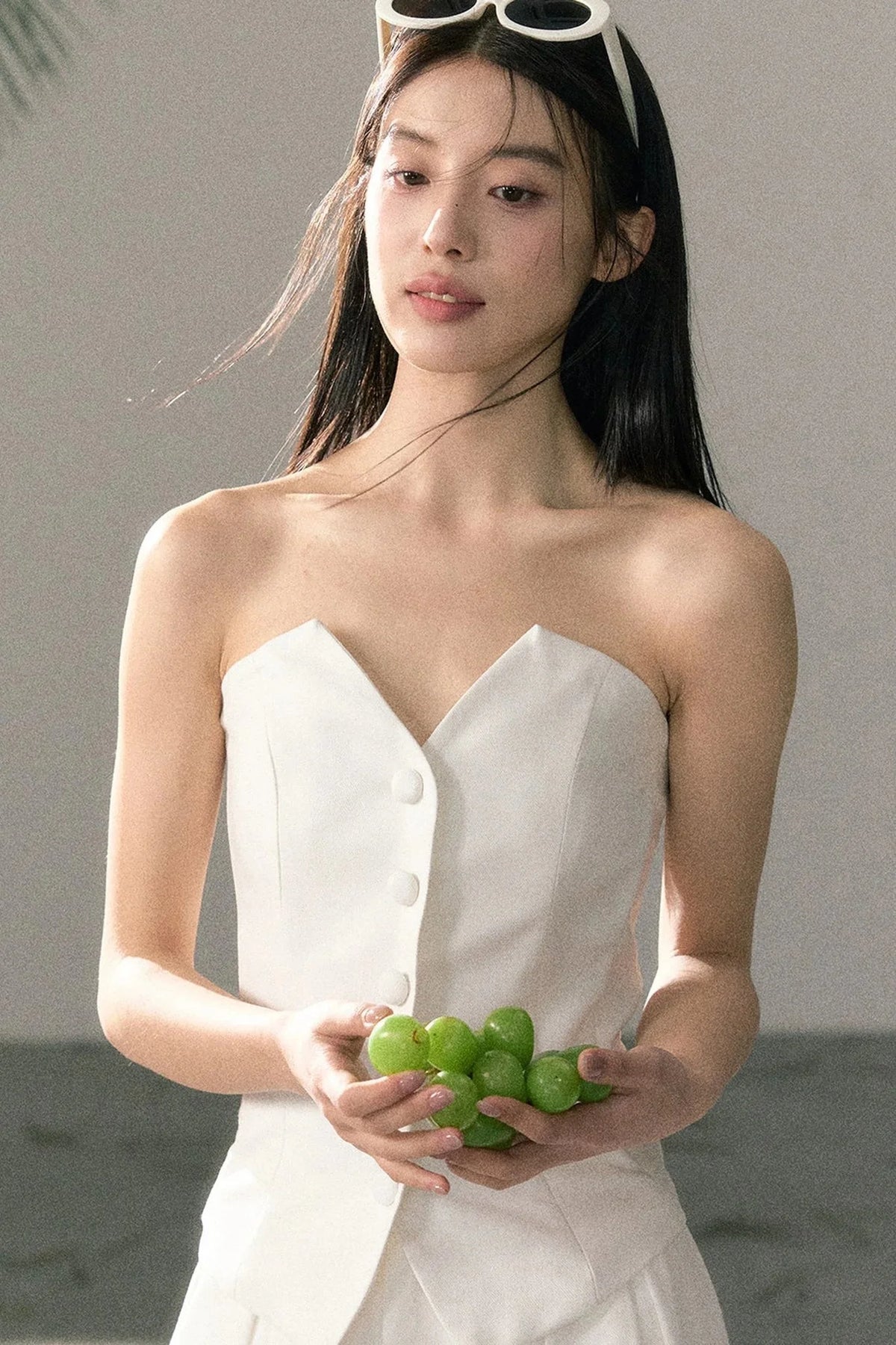 White Tube Top and Pants Set-Up