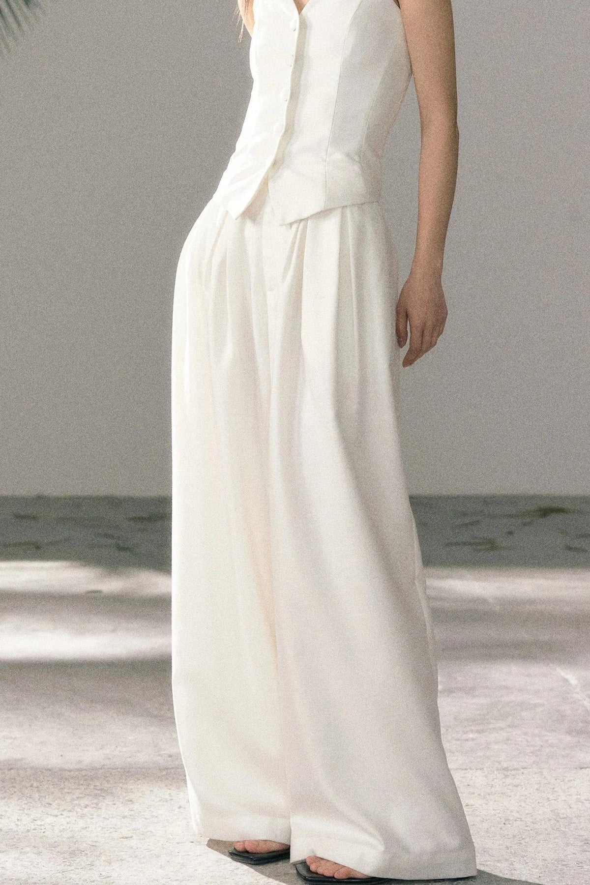 White Tube Top and Pants Set-Up