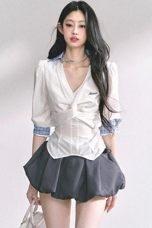 White V-Neck Shirt