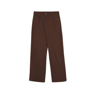 White Velvet Straight-Leg Pants