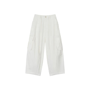 Wide-Leg Beaded Work Pants