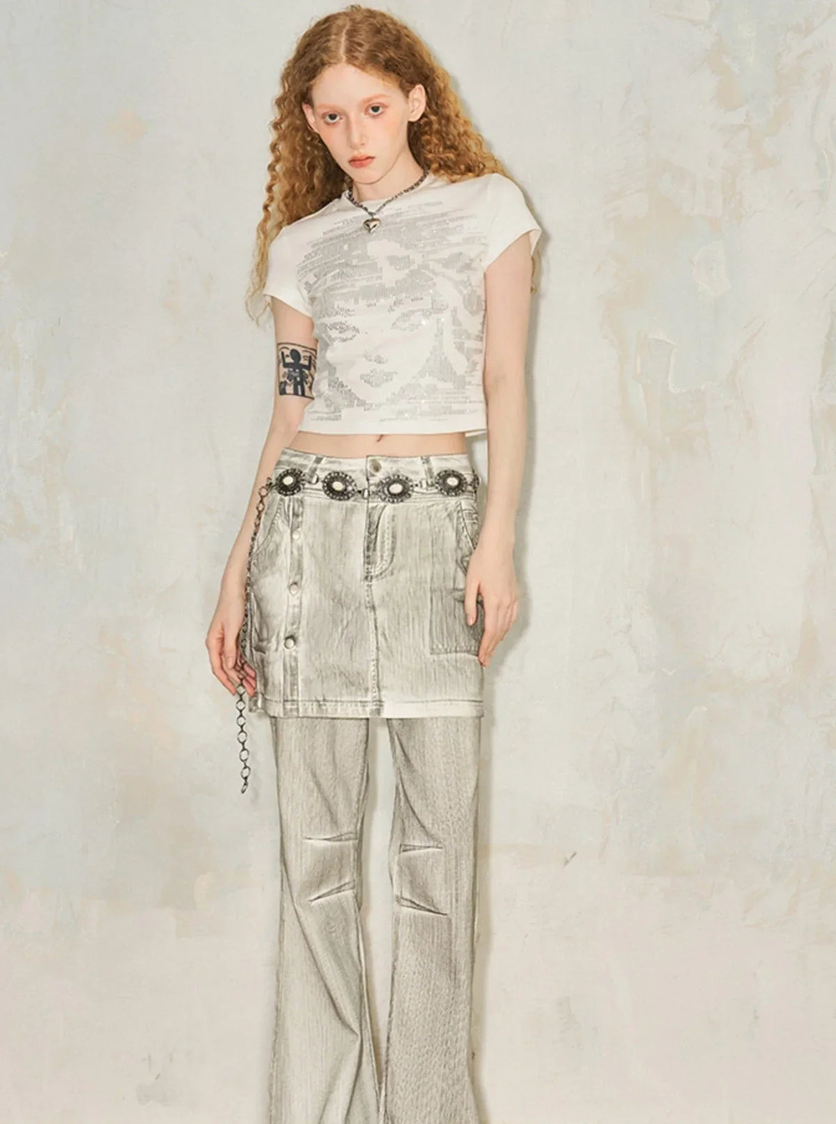Wide-Leg Flared Culottes Trousers